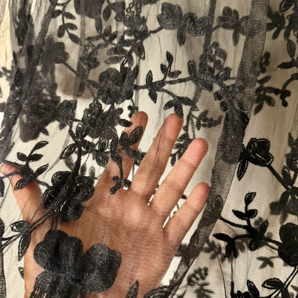 JustFab Black Floral Lace Dress - Picture 2 of 2